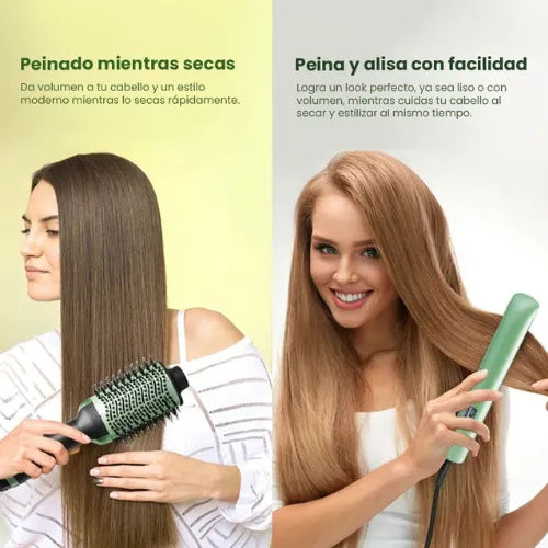 Cepillo secador Avocado Luxe™ + Plancha Flow Pro™ de REGALO